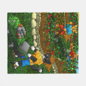 Summer Gardening Cats Fleece Deken (Voorkant (Horizontaal))