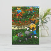 Summer Gardening Cats Kaart (Staand voorkant)