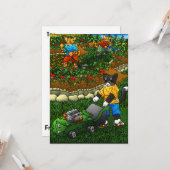 Summer Gardening Cats Kaart (Voorkant / Achterkant in situ)