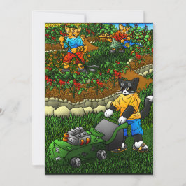 Summer Gardening Cats Kaart
