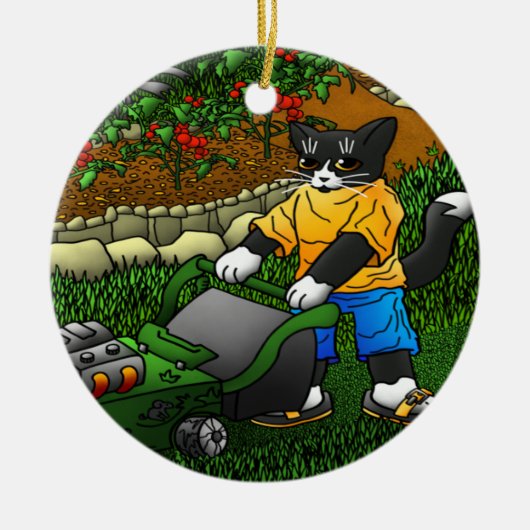 Summer Gardening Cats Keramisch Ornament (Voorkant)