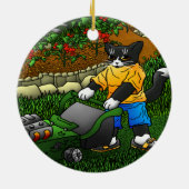 Summer Gardening Cats Keramisch Ornament (Achterkant)