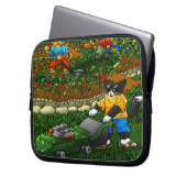 Summer Gardening Cats Laptop Sleeve (Voorkant Links)