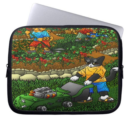 Summer Gardening Cats Laptop Sleeve (Voorkant)