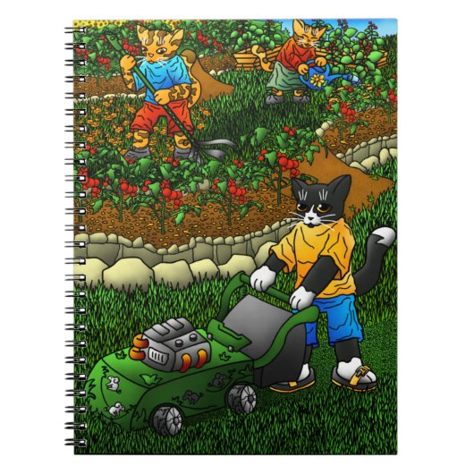 Summer Gardening Cats Notitieboek (Voorkant)