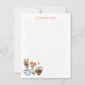 Summer Gardening Lined Personal Note Paper Notitiekaartje (Voorkant)