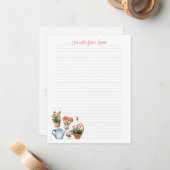 Summer Gardening Lined Personal Note Paper Notitiekaartje (Voorkant / Achterkant in situ)