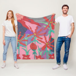 Summer Gardens at Night Fleece Deken