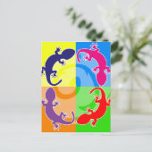 Summer gecko pop briefkaart (Staand voorkant)