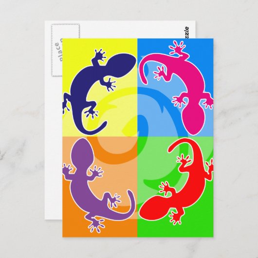 Summer gecko pop briefkaart (Voorkant / Achterkant)