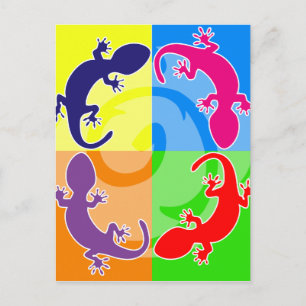 Summer gecko pop briefkaart