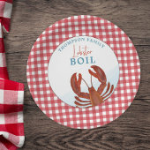 Summer Gingham Lobster Boil Seafood Whimsical Papieren Bordje