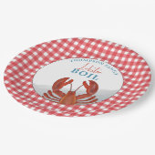 Summer Gingham Lobster Boil Seafood Whimsical Papieren Bordje (Gekanteld)
