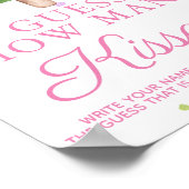 Summer Girl Baby shower Game Hoeveel kisses Poster (Hoek)