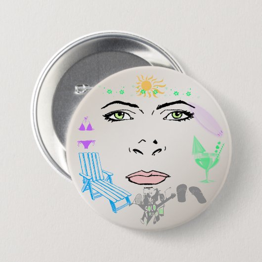 Summer Girl Button (Voorkant /achterkant)