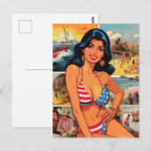  Summer Girl Comics Briefkaart (Voorkant / Achterkant)