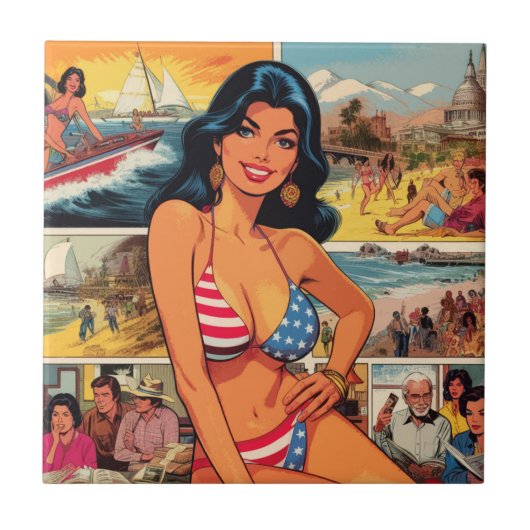  Summer Girl Comics Tegeltje (Voorkant)