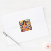 Summer Girl Comics Vierkante Sticker (Envelop)