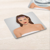 SUMMER GIRL KARTONNEN ONDERZETTERS (Schuin)