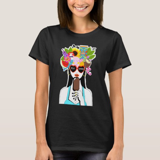 Summer Girl met Popsikel T-shirt (Voorkant)