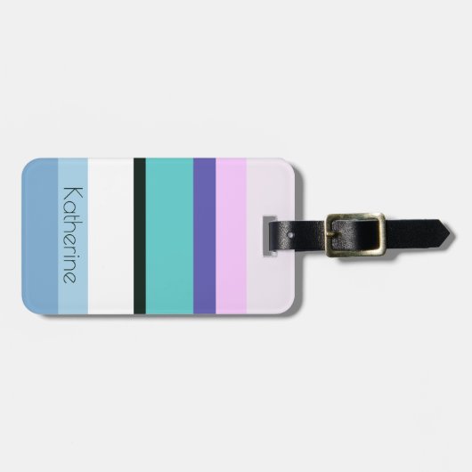 Summer girmaid geïnspireerd stripe kleurful bagagelabel (Voorkant horizontaal)