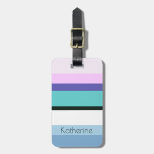 Summer girmaid geïnspireerd stripe kleurful bagagelabel