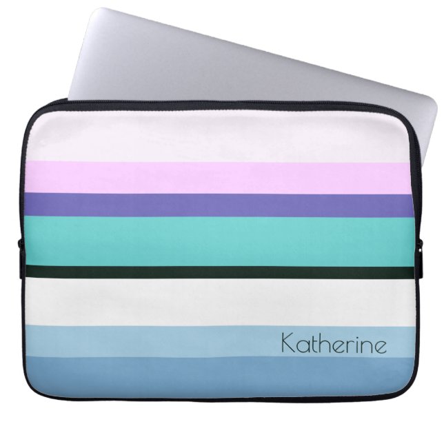 Summer girmaid geïnspireerd stripe kleurful laptop sleeve (Voorkant)