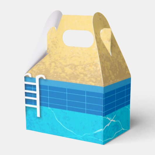 Summer Gnome Pool Birthday Party Bedankdoosjes (Achterkant)