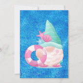 Summer Gnome Pool Birthday Party Invitation Kaart (Achterkant)