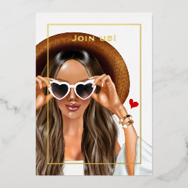 Summer Gold Bachelorette Party Folie Uitnodiging