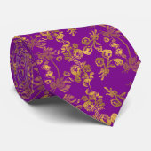 Summer Golden Glitter Falling Flowers patroon Stropdas (Opgerold)