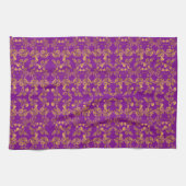 Summer Golden Glitter Falling Flowers pattern Theedoek (Horizontaal)