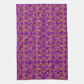 Summer Golden Glitter Falling Flowers pattern Theedoek (Verticaal)
