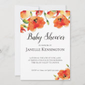 Summer Golden Poppy Baby shower Kaart (Voorkant)