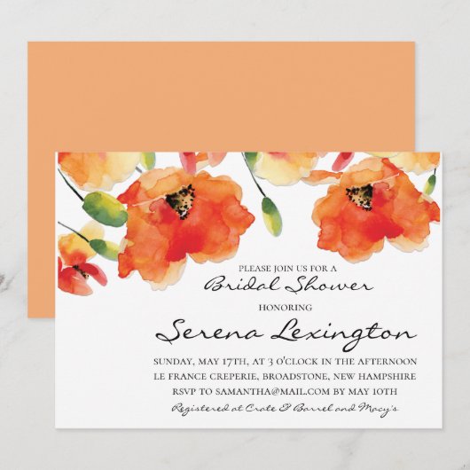 Summer Golden Poppy Vrijgezellenfeest Kaart (Voorkant / Achterkant)