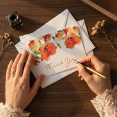 Summer Golden Poppy Wedding Bedankkaart