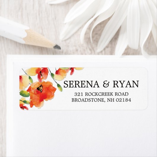 Summer Golden Poppy Wedding Etiket (Insitu)