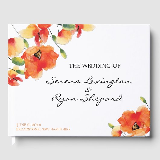 Summer Golden Poppy Wedding Gastenboek (Voorkant)
