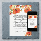 Summer Golden Poppy Wedding Kaart