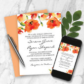 Summer Golden Poppy Wedding Kaart