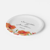 Summer Golden Poppy Wedding Papieren Bordje (Gekanteld)