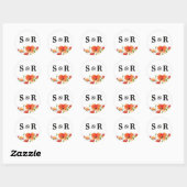 Summer Golden Poppy Wedding Ronde Sticker (Vel)