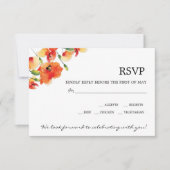 Summer Golden Poppy Wedding RSVP Kaartje (Voorkant)