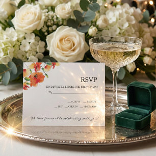 Summer Golden Poppy Wedding RSVP Kaartje