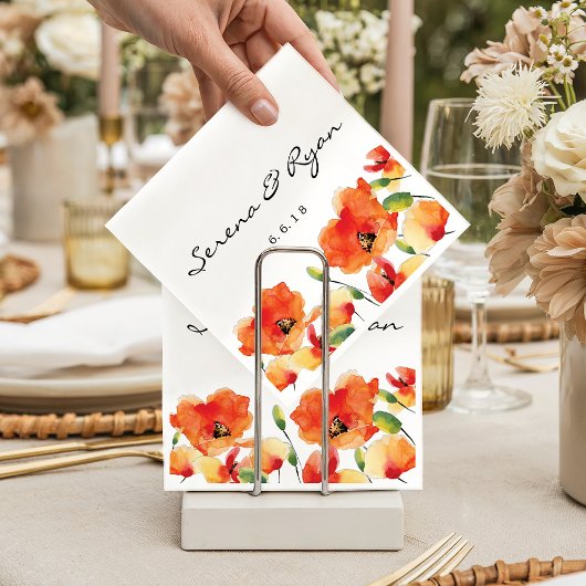 Summer Golden Poppy Wedding Servetten