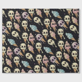 Summer Gothic schedels Ice Cream Spooky Cadeaupapier (Vlak)