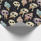 Summer Gothic schedels Ice Cream Spooky Cadeaupapier (Hoek)