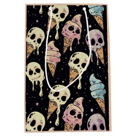 Summer Gothic schedels Ice Cream Spooky Medium Cadeauzakje (Voorkant)