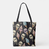 Summer Gothic schedels Ice Cream Spooky Tote Bag (Achterkant)