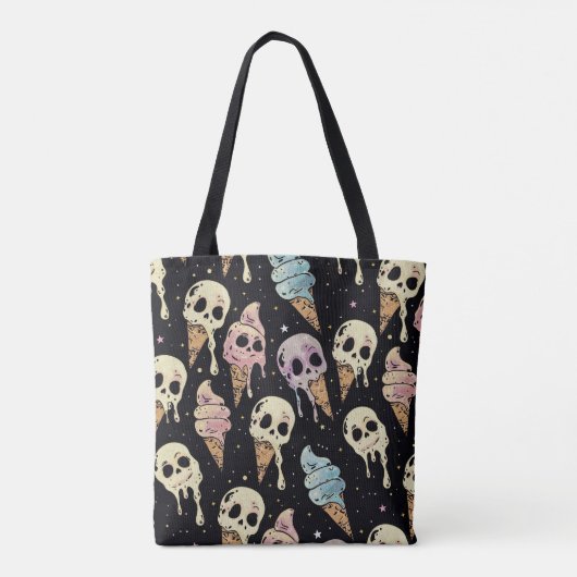 Summer Gothic schedels Ice Cream Spooky Tote Bag (Achterkant)